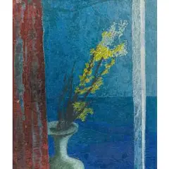 Blumen am meer by Eberhard Schlotter, 1961, oil on board, sold Dec 2025