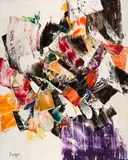 Sans titre by Marcelle Ferron, 1962, oil on canvas, sold Nov 2022