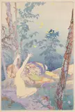 Summer Idyll by Walter J. Phillips, colour woodcut on paper, sold Nov 2022