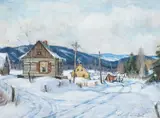 Sunny Winter's Day by Thomas Hilton Garside, pastel on paper, sold Nov 2022
