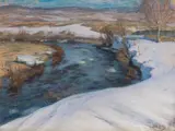 Arthabaska River by Marc-Aurèle de Foy Suzor-Coté, pastel on paper on card, sold Nov 2022