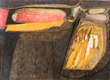 Sans titre by Albert Dumouchel, 1962, mixed media on paper, sold Nov 2022