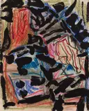 Sans titre by Jean Paul Riopelle, acrylic and pastel on paper, sold Nov 2022