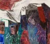 Three Figures by Betty Goodwin, ink and gouache on paper, sold Nov 2022