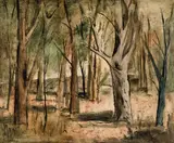 Forêt by Stanley Morel Cosgrove, 1952, oil on board, sold Nov 2022