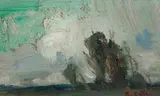 Trees in a Storm, Blue Sky by Marc-Aurèle de Foy Suzor-Coté, oil on board, sold Nov 2022