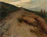 Falaise en Bretagne (Cliffs in Brittany) by Marc-Aurèle de Foy Suzor-Coté, oil on board, sold Nov 2022