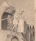 Adam and Eve after Fra Angelico by Sindon-Gécin, ink on paper, sold Nov 2022
