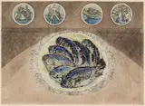 Fisherman's Dream by Noboru Sawai, colour woodcut on paper, sold Nov 2022
