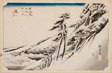 Kameyama: Clear Weather after the Snow by Ando Hiroshige, woodblock print on paper, sold Oct 2022