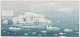 Sea Gull of Antarctic by Tōshi Yoshida, 1987, shin hanga woodblock print, sold Oct 2022