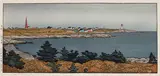 Peggy's Cove, Canada by Tōshi Yoshida, 1975, shin hanga woodblock print, sold Oct 2022