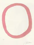 Nudo Rosa (Pink oval with nude) by Lucio Fontana, 1967, Aquatinta in Rosa mit Prägedruck auf Velin, sold Nov 2009