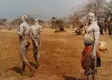 Nuba-Ringkämpfer vom Stamm der Masakin-Qisar by Leni Riefenstahl, 1962, C-Print, Ende 1970er Jahre, sold Nov 2008