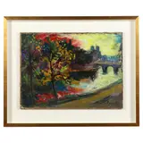Evening View of Paris by Philippe Marie Picard, Oil on canvas, sold Mar 2025