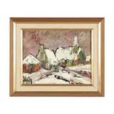 Winter Landscape with Church by Henry d'Anty, Oil on canvas, sold Mar 2025