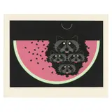 Watermelon Moon by Charley Harper, Serigraph in colors, sold Mar 2025