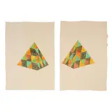 Pair of Geometric Pyramidal Paintings by John Hiigli, Oil on canvas, sold Mar 2025