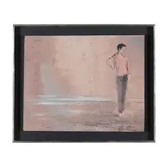 Young Boy in a Pink Landscape by Robert R. Bliss, Oil on board, sold Mar 2025
