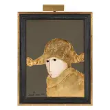 A Figure in Gold by Stephen White, Oil and metallic paint on panel, sold Mar 2025