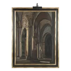 Cathedral Interior by Philip Moose, Oil on canvas, sold Mar 2025