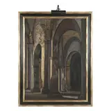 Cathedral Interior by Philip Moose, Oil on canvas, sold Mar 2025
