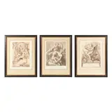 Three Allegorical Engravings by Francesco Bartolozzi, Engravings in sepia, sold Mar 2025