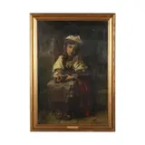 Un Petit Sou by Léon Bazille Perrault, Oil on canvas, sold Mar 2025