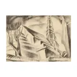 Carolina Landscape by Homer E. Ellertson, Charcoal on paper, sold Mar 2025
