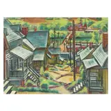 Industrial Neighborhood by Emil Holzhauer, Watercolor and gouache on paper, sold Mar 2025