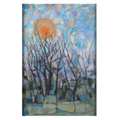 Winter's Trees by John Urbain, Gouache on paper, sold Mar 2025