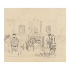 Study for 'Postlude' #2 by John Koch, Pencil on paper, sold Mar 2025