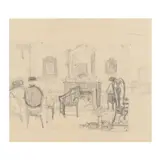 Study for 'Postlude' #2 by John Koch, Pencil on paper, sold Mar 2025