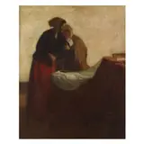 Mother and Child by Myron G. Barlow, Oil on canvas (lined), sold Mar 2025