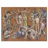 Figures Dancing by Arthur Bowen Davies, Pastel and charcoal on paper, sold Mar 2025