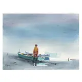 Boatman by John Kolb McIver, Watercolor on paper, sold Feb 2025