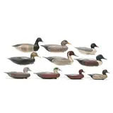 Rig of Ten Decoys by John Hamilton, Carved and painted wood, sold Feb 2025