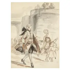 Gentleman Walking by Alfred Edward Chalon, Watercolor and graphite on paper, sold Feb 2025