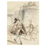 Gentleman Walking by Alfred Edward Chalon, Watercolor and graphite on paper, sold Feb 2025