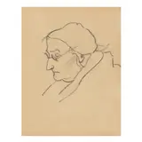 Portrait of Fannie Leonhardt Haynes Alexander by James Augustus McLean, Graphite on paper, sold Feb 2025