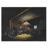 Airplane Shop by Patrick H. Packard, Acrylic on paper, sold Feb 2025