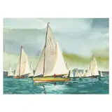 Sails at Atwood Lake by Chester Bratten, Watercolor on paper, sold Feb 2025