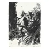 Portrait of Ben Shahn by Stefan Martin, Woodcut on paper, sold Feb 2025