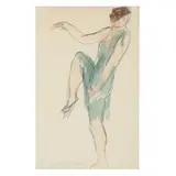 Portrait of Isadora Duncan by Abraham Walkowitz, Graphite and watercolor on paper, sold Feb 2025