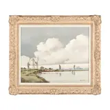 Landscape Under Clouds by Andre Houllier, Oil on canvas, sold Feb 2025