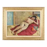 Estudio con Modelo by José Requena, Oil on masonite, sold Feb 2025