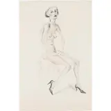 Marina mit schwarzen Schuhen by Clemens Gröszer, 1985, pencil, sold Nov 2022