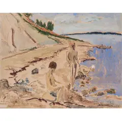 Am Strand by Erich Heckel, 1927, watercolor, sold Nov 2022