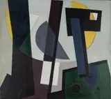 Komposition by Heinrich Siepmann, 1951, oil on canvas, sold Nov 2022