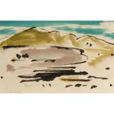 Landschaftsdarstellung by Siegward Sprotte, 1970, watercolor, sold Nov 2022